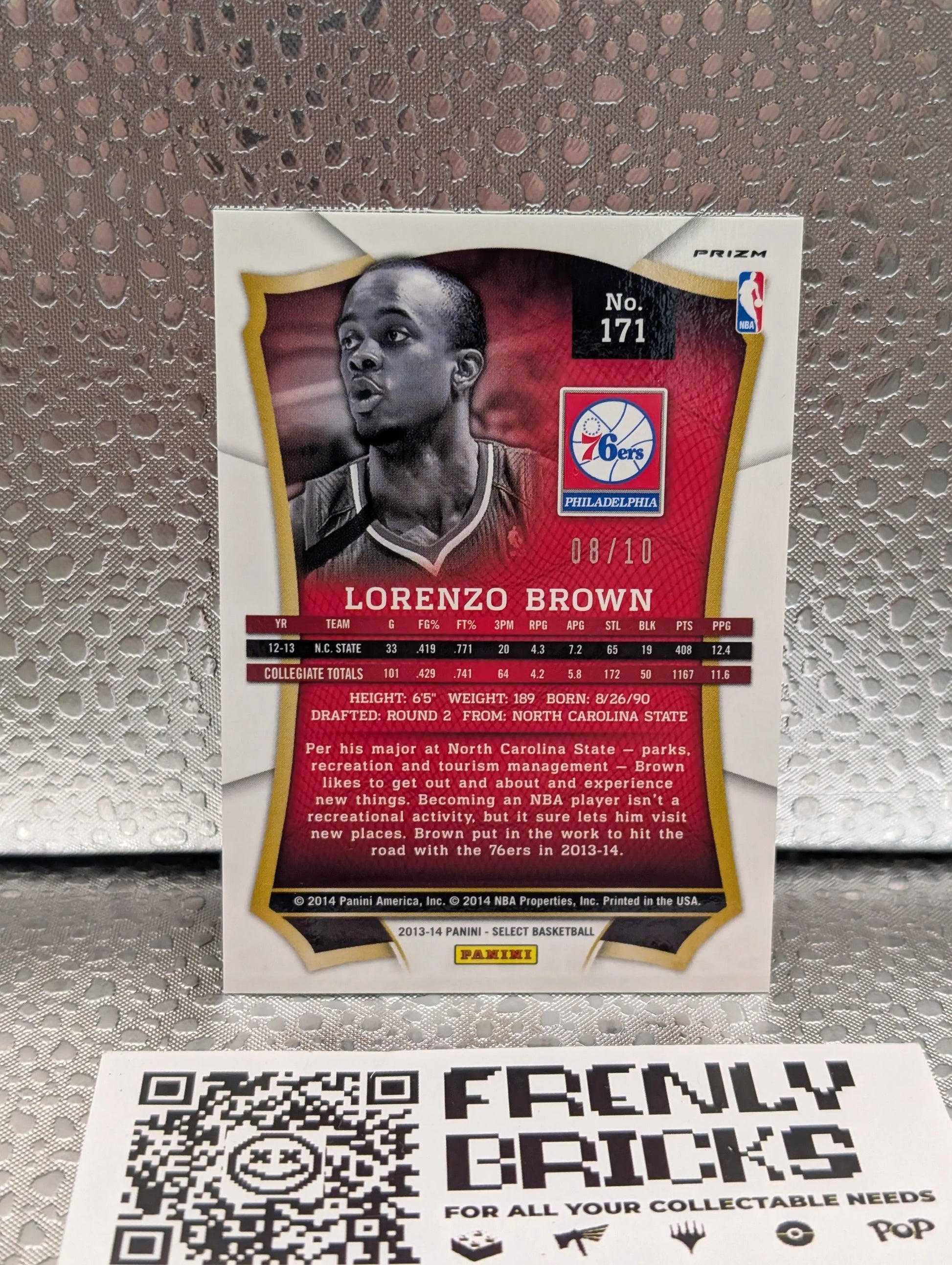 2013-14 Panini Select Rookie #171 Lorenzo Brown - 76ers  RC FRENLY BRICKS - Open 7 Days