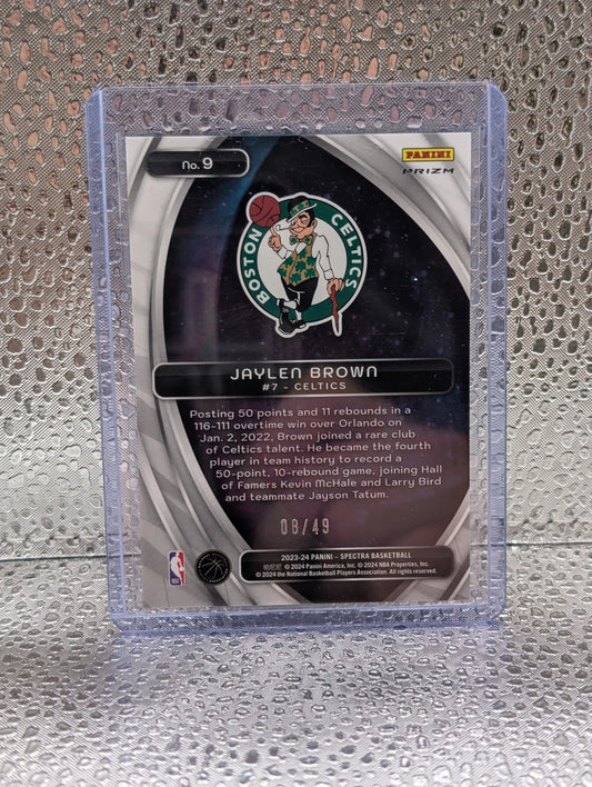 2023-24 Panini Spectra Jaylen Brown Titan Red/yellow #d/49 FRENLY BRICKS - Open 7 Days