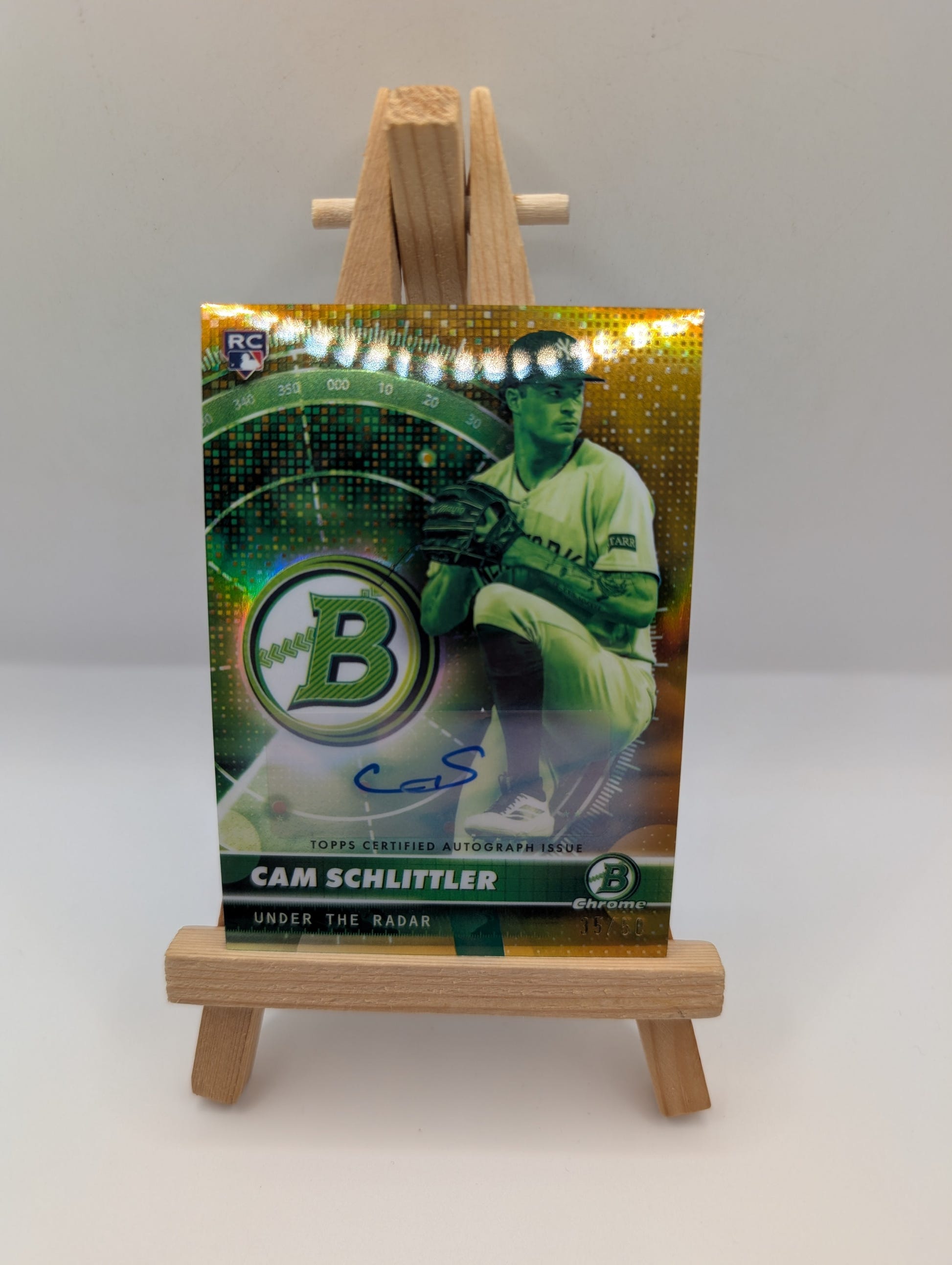 2026 Bowman Chrome Cam Schlitter RC Under the Radar Gold Auto /50 #UR-2 FRENLY BRICKS - Open 7 Days image 2