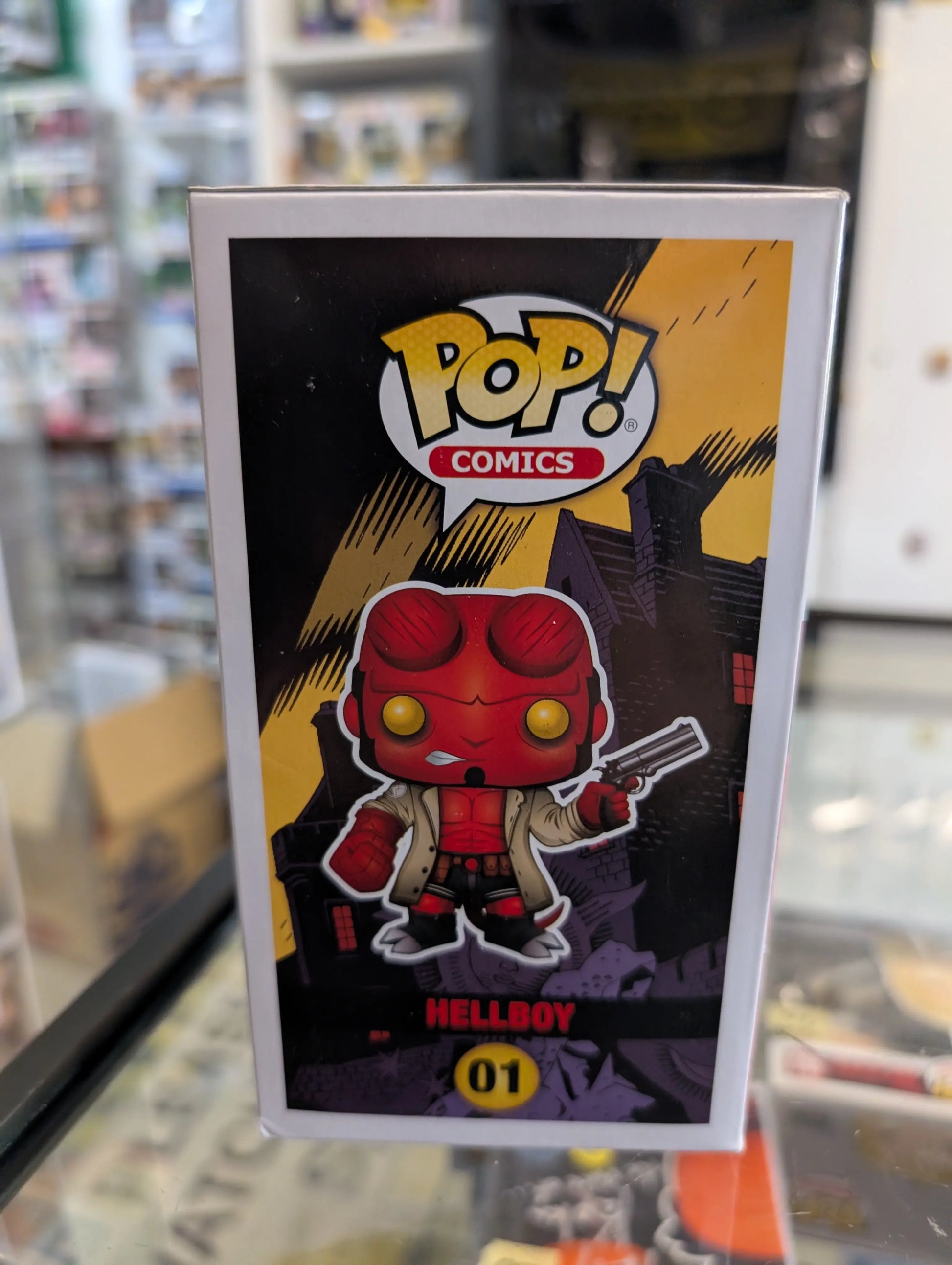 Funko POP! Comics - Hellboy Vinyl Figure - HELLBOY (Horns) #01 *Chase* signed no coa FRENLY BRICKS - Open 7 Days