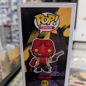 Funko POP! Comics - Hellboy Vinyl Figure - HELLBOY (Horns) #01 *Chase* signed no coa FRENLY BRICKS - Open 7 Days