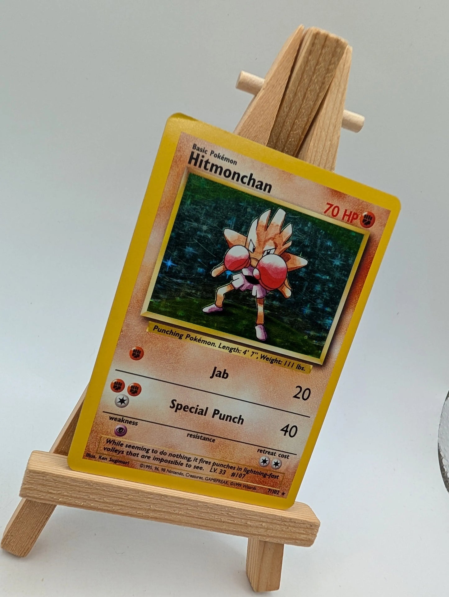Hitmonchan - 7/102 - Base Set Unlimited 1999 - WOTC - Holo Pokemon TCG FRENLY BRICKS - Open 7 Days
