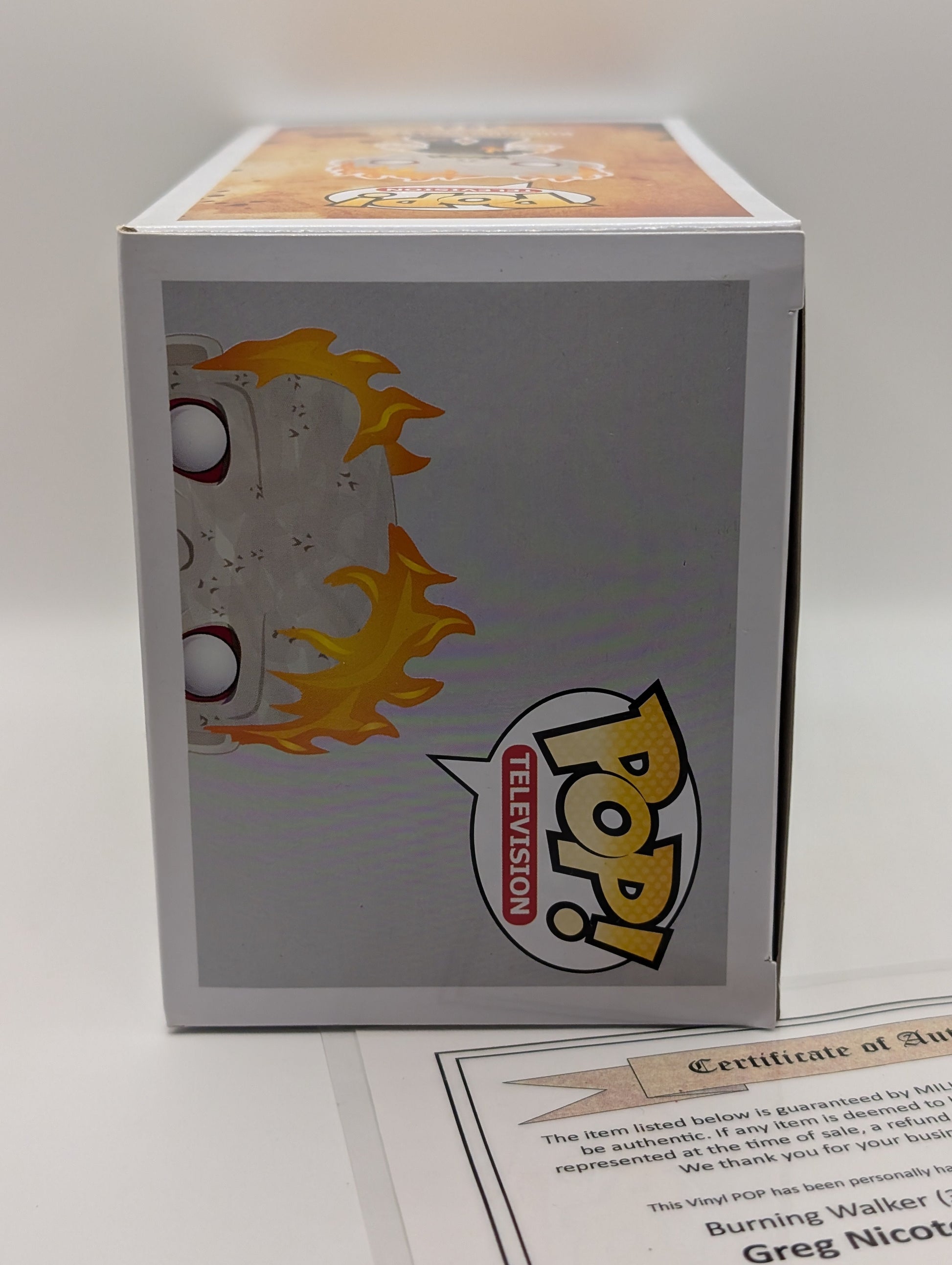 Funko Pop The Walking Dead - Burning Walker #354 Signed COA Greg Nicotero FRENLY BRICKS - Open 7 Days