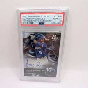 2023 Bowman Platinum Lizandro Rodriguez Top Prospects Auto PSA GEM MT 10 FRENLY BRICKS - Open 7 Days