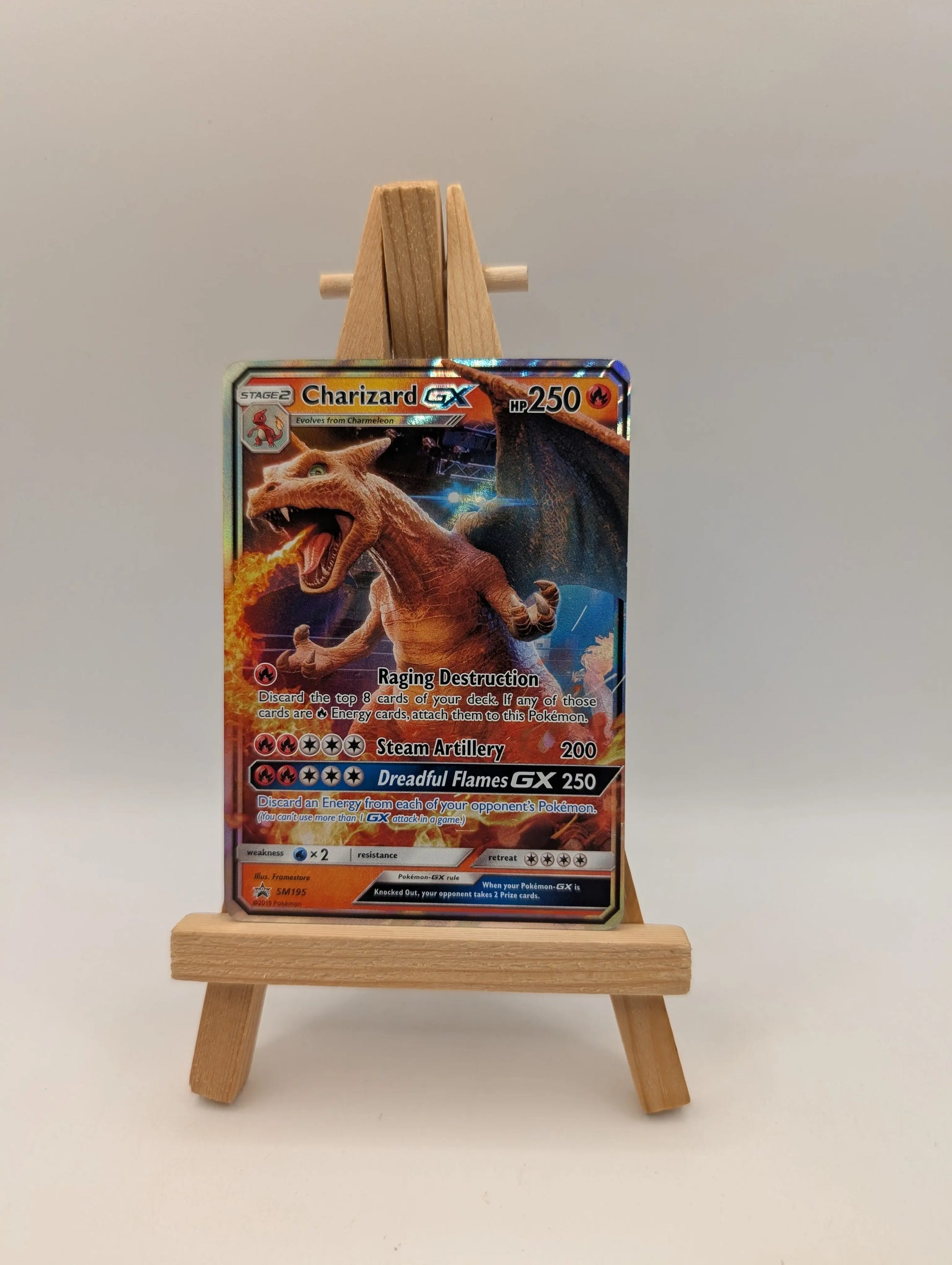 Pokemon TCG Charizard GX SM195 Black Star Promo Holo MP (Standard Size) FRENLY BRICKS - Open 7 Days image 1