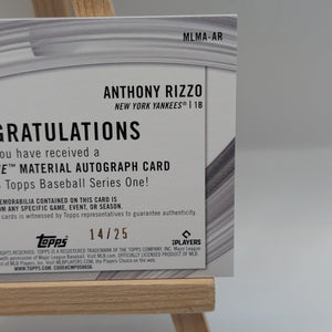2023 Topps Anthony Rizzo Major League Material #MLM-AR Yankees Baseball Auto /25 FRENLY BRICKS - Open 7 Days