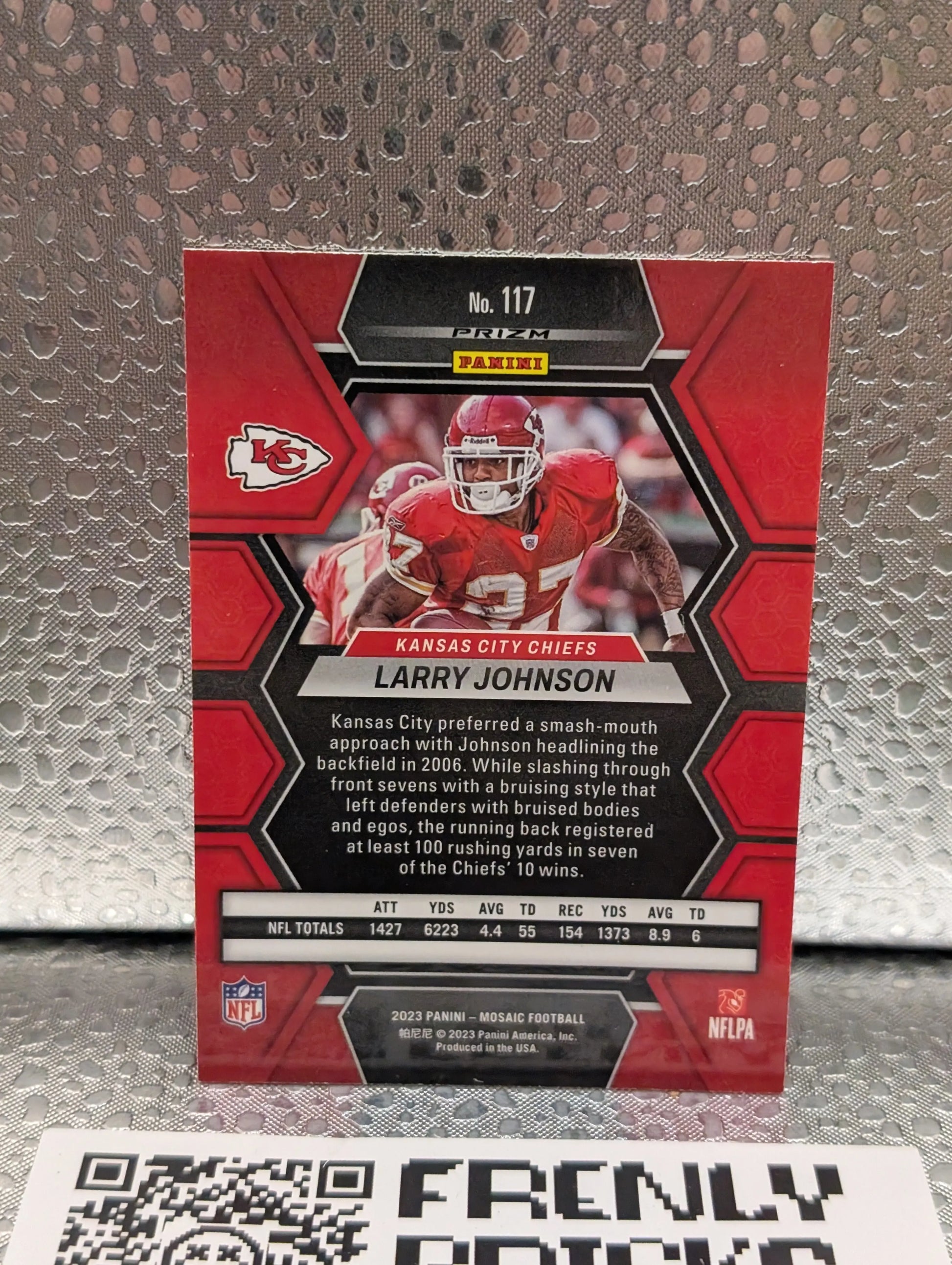 2023 Panini Mosaic - Honeycomb Prizm SSP #117 Larry Johnson Chiefs FRENLY BRICKS - Open 7 Days