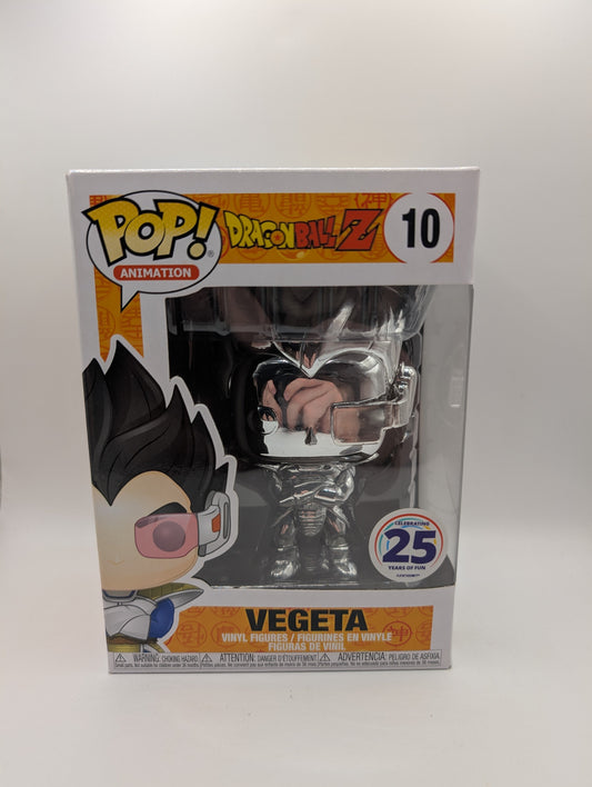 Funko Pop Dragon Ball Z Vegeta Silver Chrome Exclusive 25th #10 FRENLY BRICKS - Open 7 Days