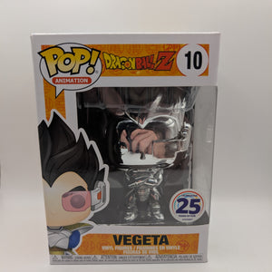 Funko Pop Dragon Ball Z Vegeta Silver Chrome Exclusive 25th #10 FRENLY BRICKS - Open 7 Days