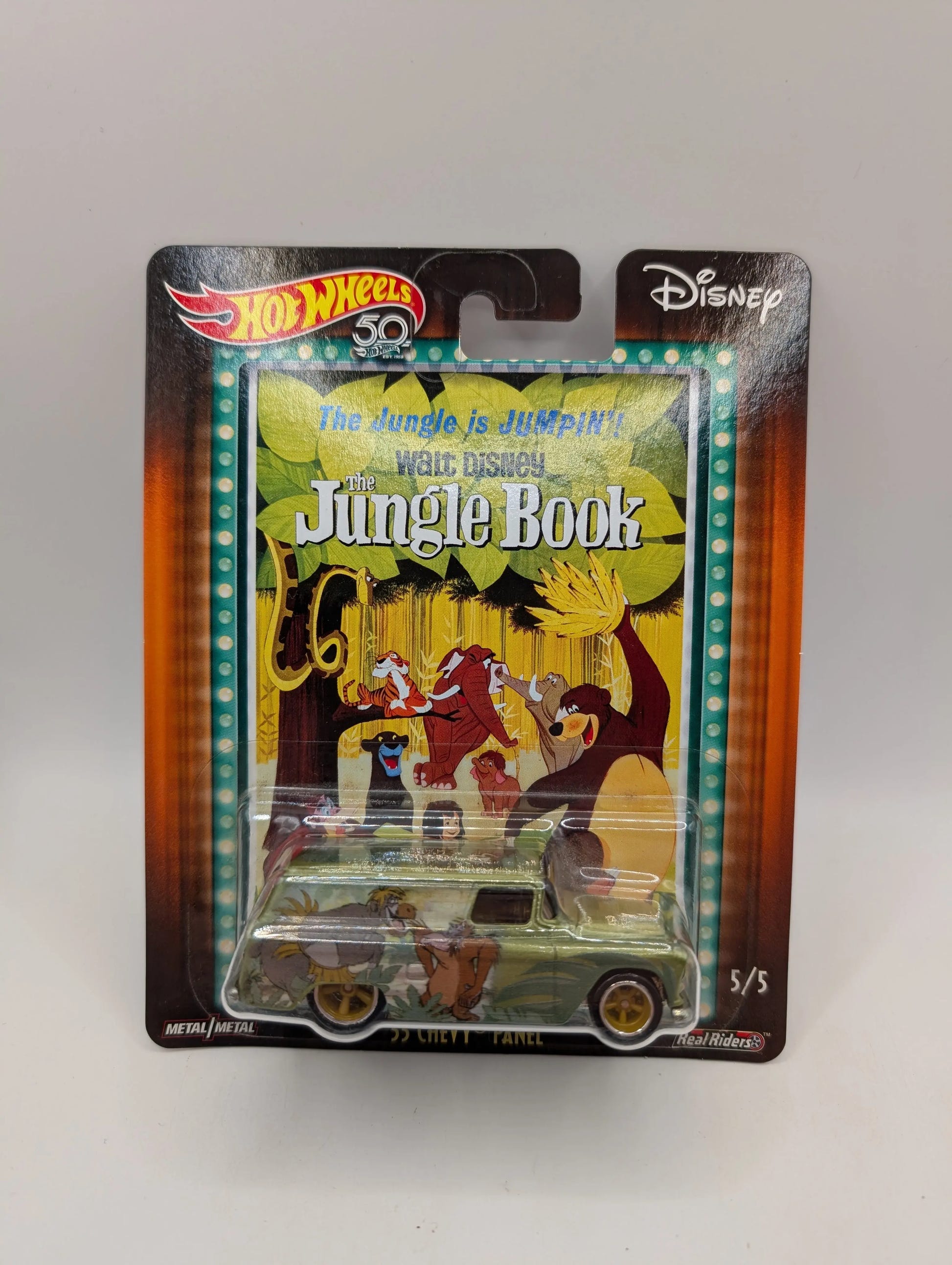 Hot Wheels Pop Culture Disney The Jungle Book 55 Chevy Panel Real/Riders FRENLY BRICKS - Open 7 Days image 1