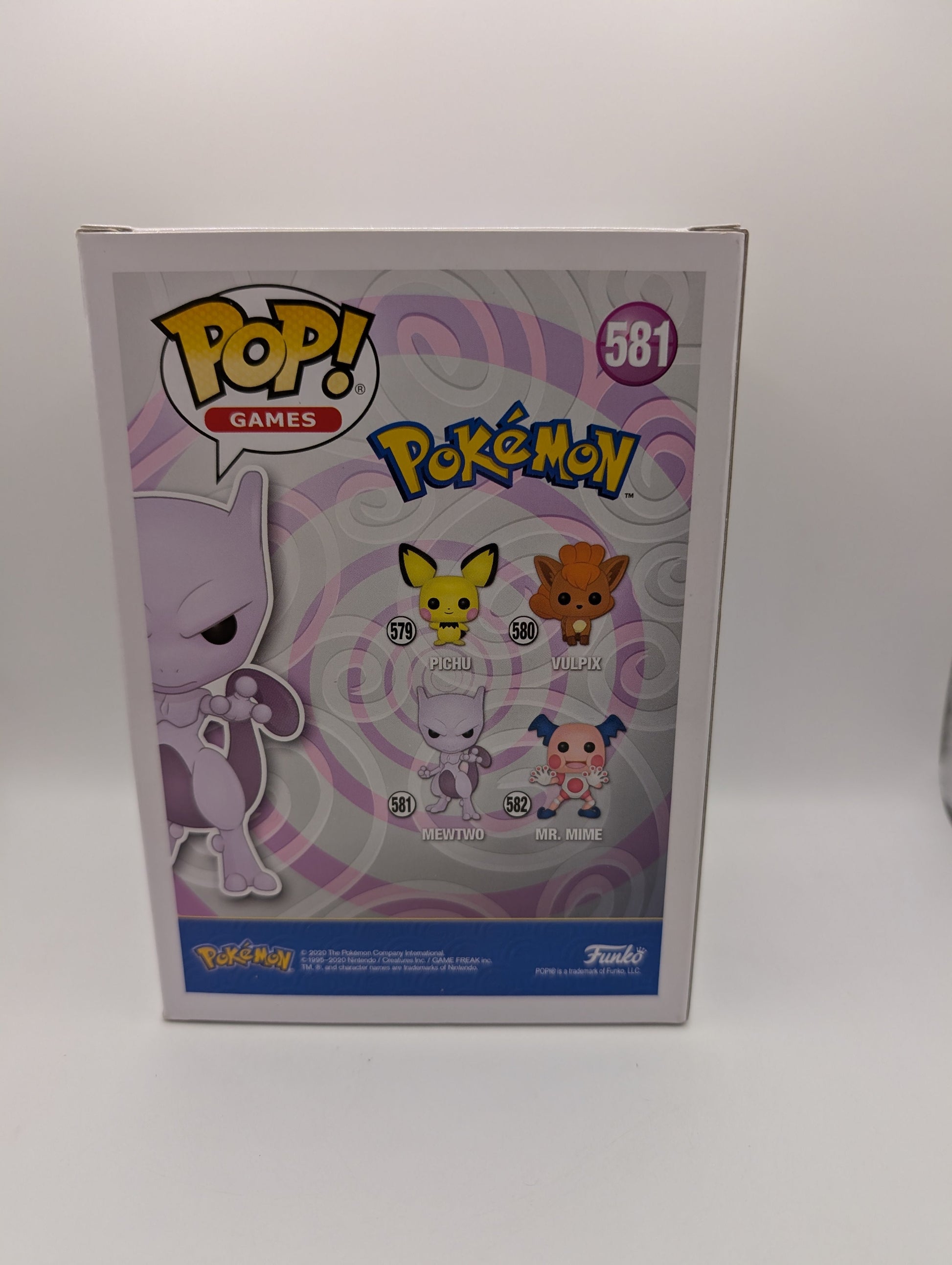 Funko Pop! Pokèmon #581 MEWTWO (Flocked) 2020 Summer Convention VAULTED FRENLY BRICKS - Open 7 Days