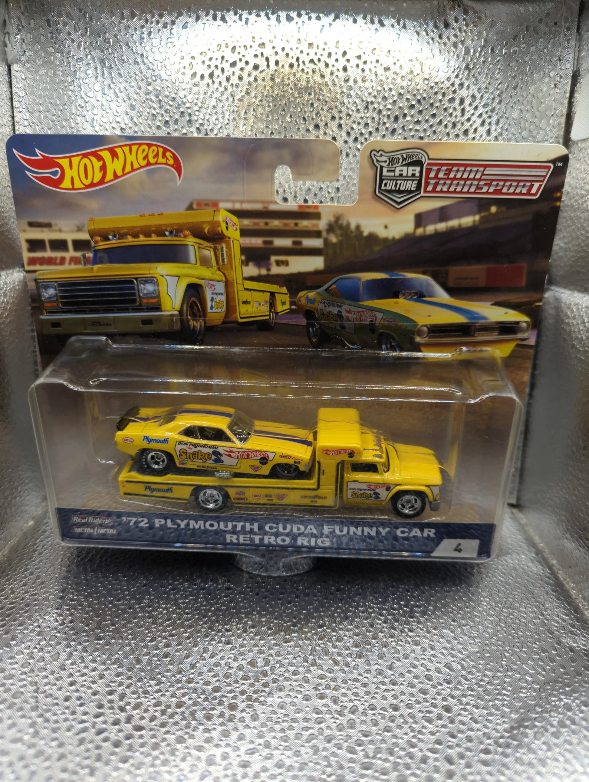 Hot Wheels Car Culture Team Transport Snake 1972 Plymouth Cuda Funny Car FRENLY BRICKS - Open 7 Days