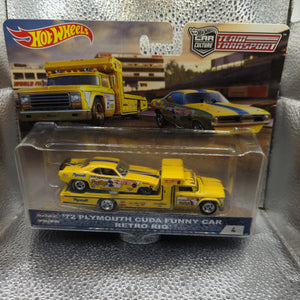 Hot Wheels Car Culture Team Transport Snake 1972 Plymouth Cuda Funny Car FRENLY BRICKS - Open 7 Days