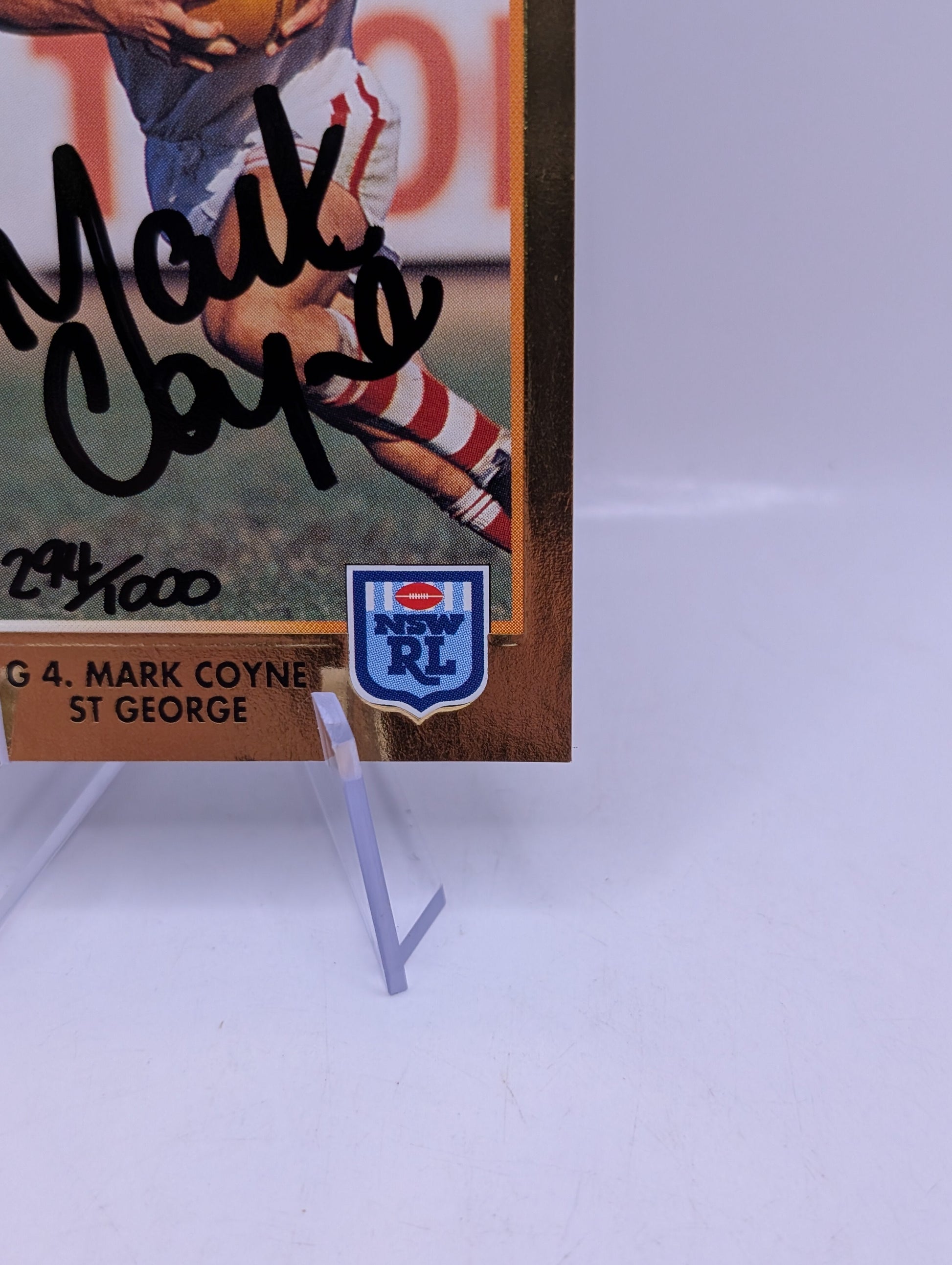 Mark Coyne Gold Signature Card #294/1000 Numbered NSW RL FRENLY BRICKS - Open 7 Days
