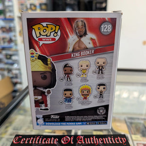 WWE - King Booker Pop! Vinyl Figure #128 signed with COA see pics FRENLY BRICKS - Open 7 Days