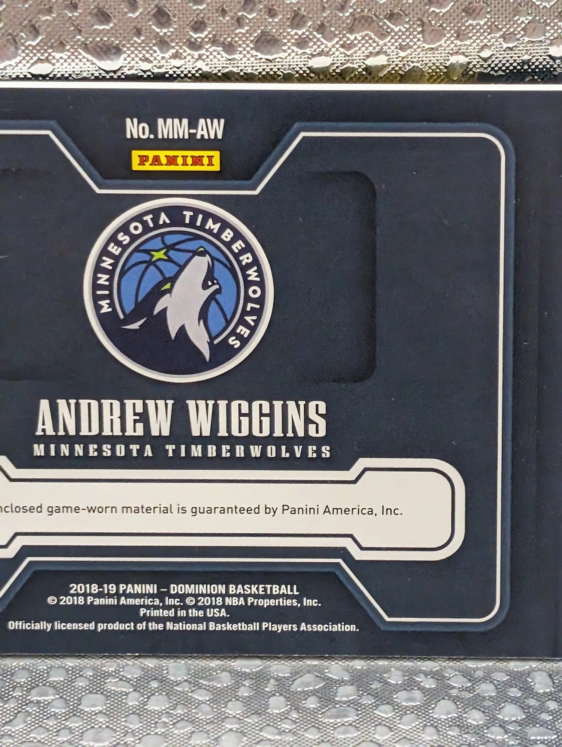 2018-19 Panini Dominion ANDREW WIGGINS Minnesota Timberwolves Patch /10 FRENLY BRICKS - Open 7 Days