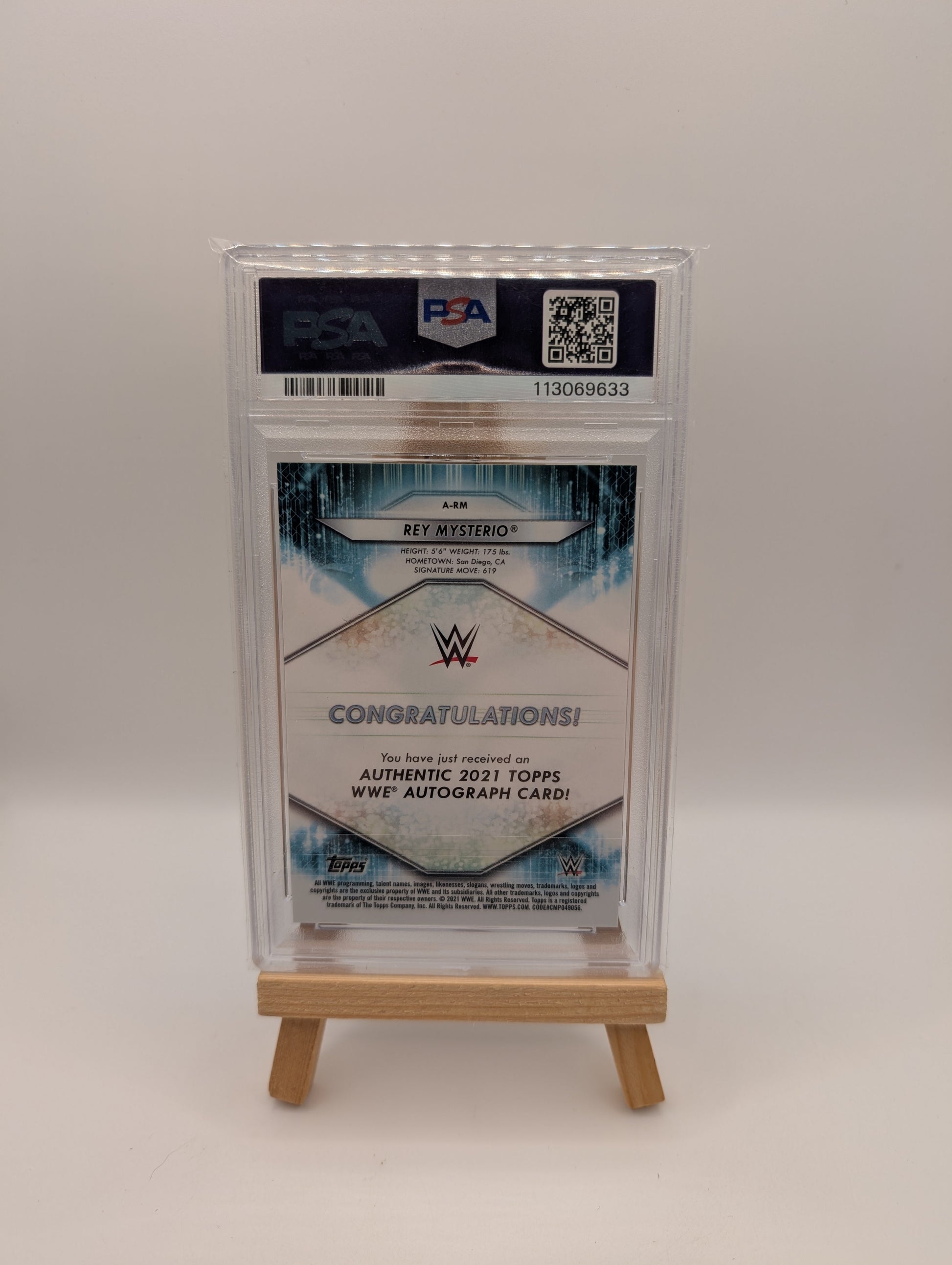 2021 Topps WWE Auto /150 Rey Mysterio #A-RM PSA 9 FRENLY BRICKS - Open 7 Days