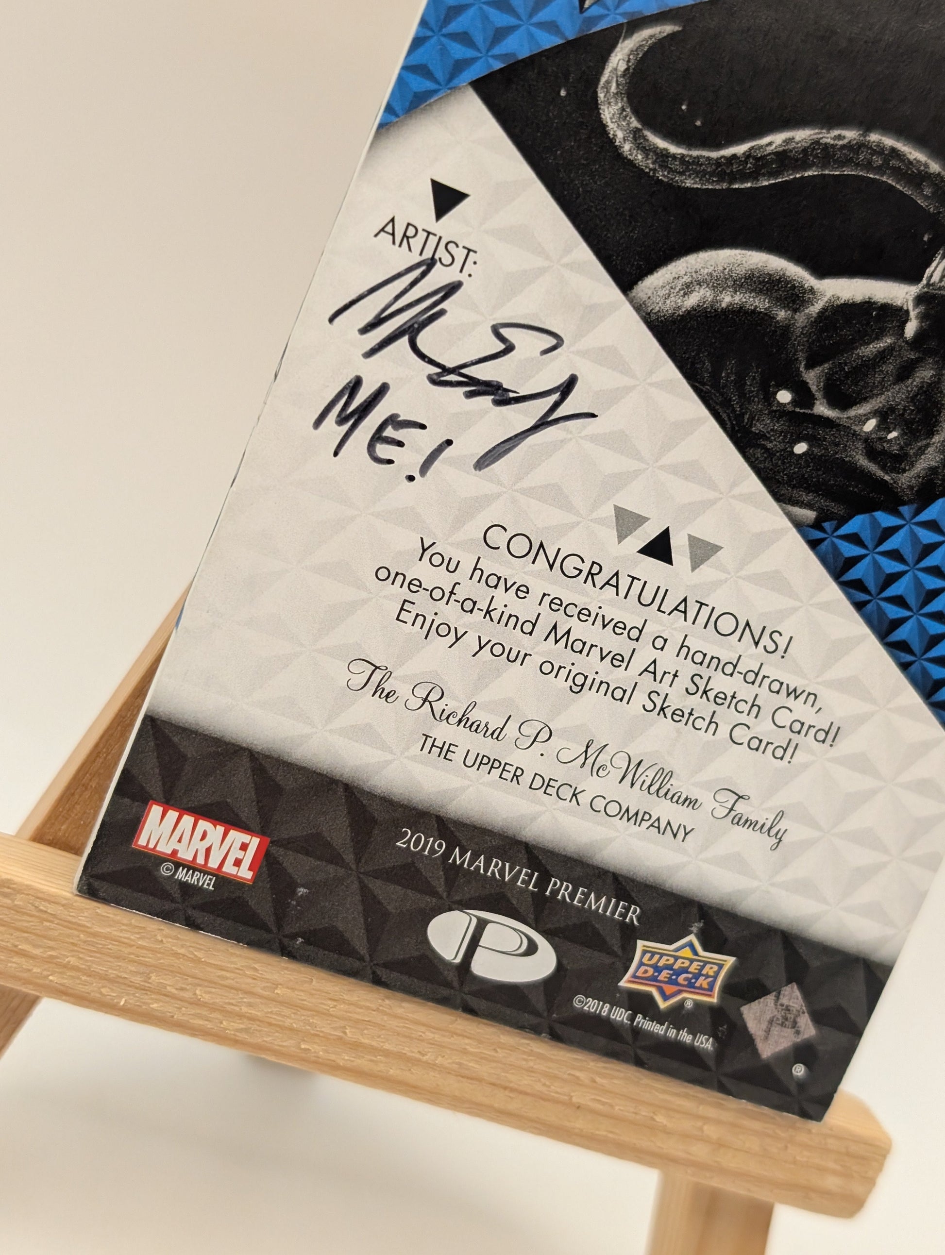 2019 Upper Deck Marvel Premier Sketch Cards Dual Panel Auto Signed 1/1 VENOM FRENLY BRICKS - Open 7 Days