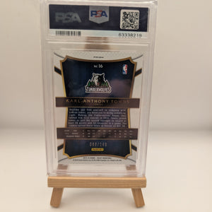 2015-16 Panini Select-Concourse Karl-Anthony Towns #16 Red Prizm /149 PSA 10 RC FRENLY BRICKS - Open 7 Days