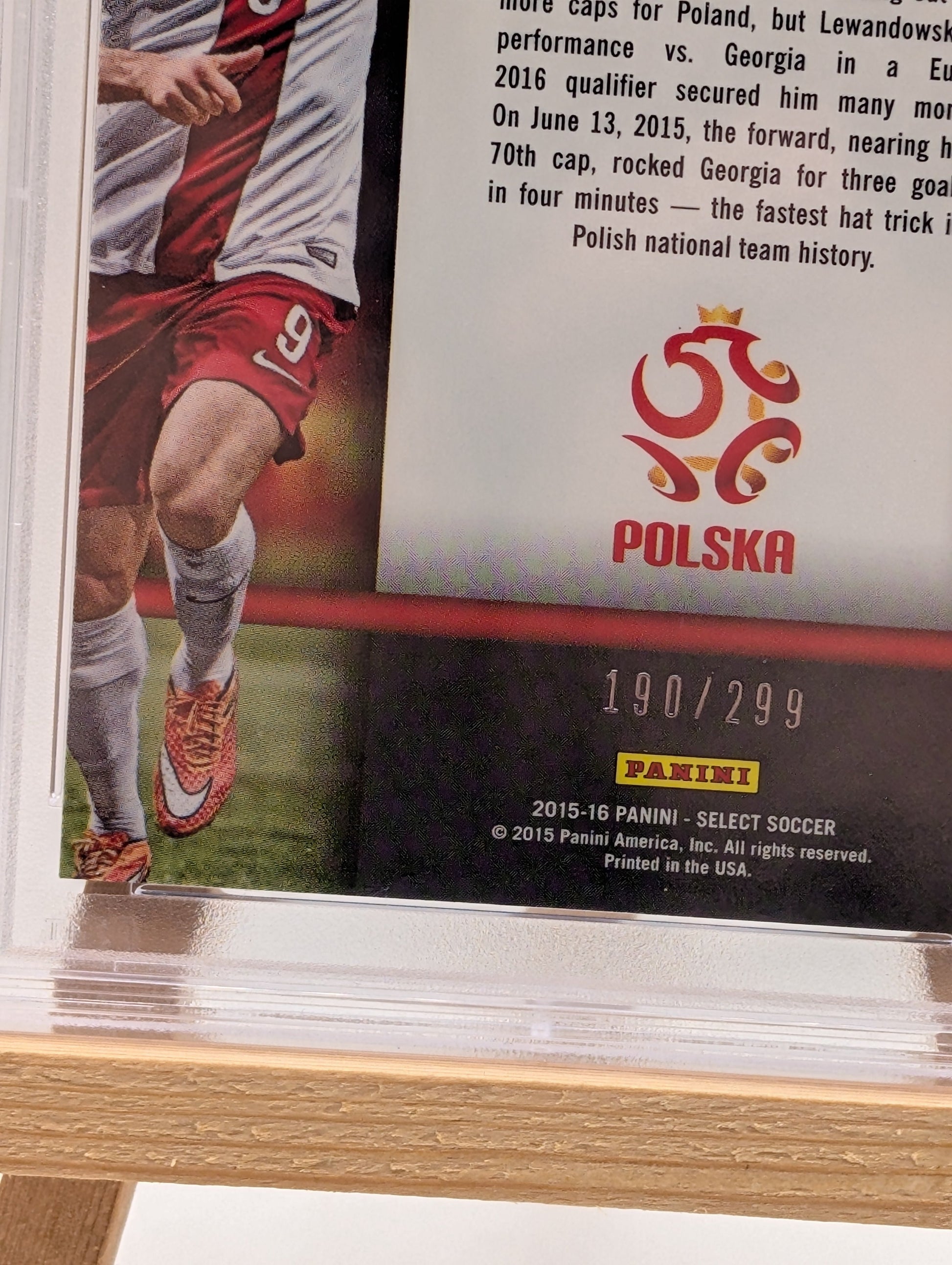 ROBERT LEWANDOWSKI 2015-16 PANINI SELECT NATIONAL PRIDE BLUE PRIZMS /299 PSA 9 FRENLY BRICKS - Open 7 Days