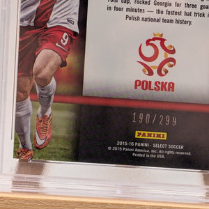 ROBERT LEWANDOWSKI 2015-16 PANINI SELECT NATIONAL PRIDE BLUE PRIZMS /299 PSA 9 FRENLY BRICKS - Open 7 Days