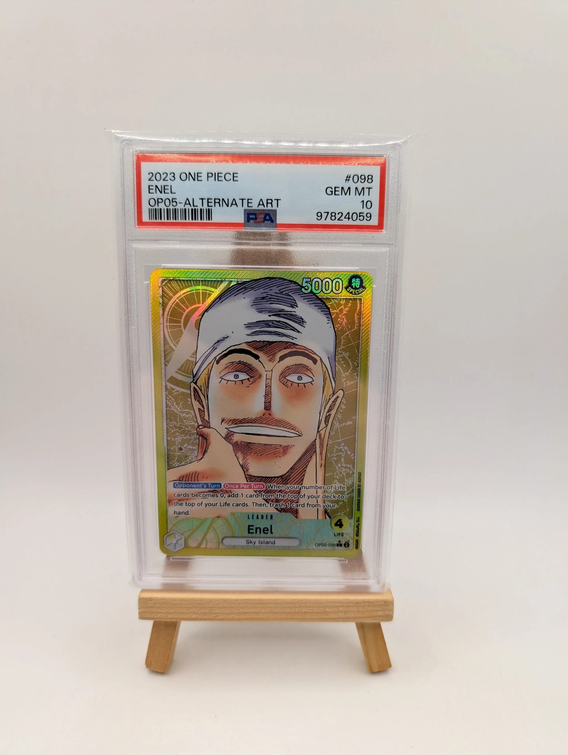 One Piece Enel (Alternate Art) OP05-098 Awakening of the New Era Foil PSA 10 FRENLY BRICKS - Open 7 Days image 1