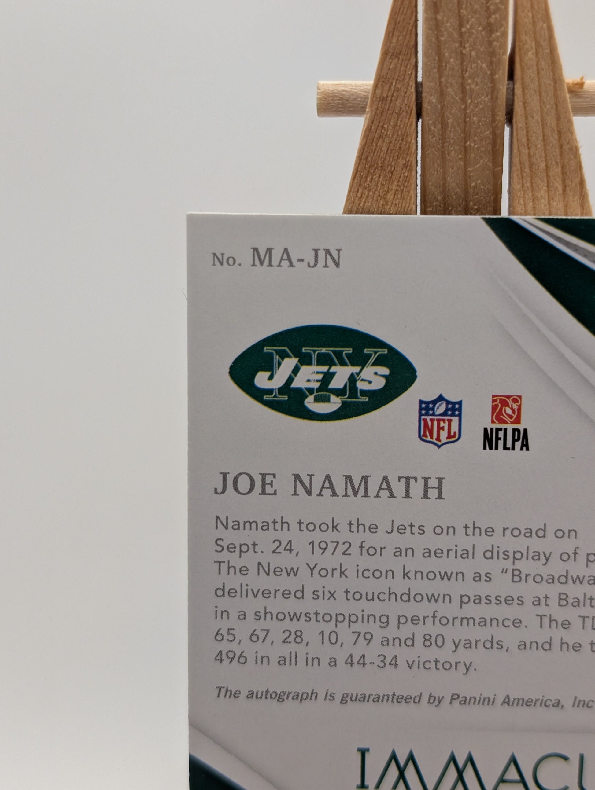 2023 Immaculate Joe Namath “Broadway Joe” Moments Auto #MA-JN - /10 FRENLY BRICKS - Open 7 Days