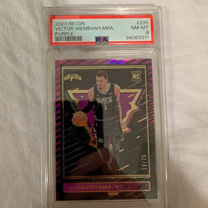 2023-24 Recon Victor Wembanyama /75 Purple Holo SSP PSA 8 SP Rookie RC #225 rare FRENLY BRICKS - Open 7 Days