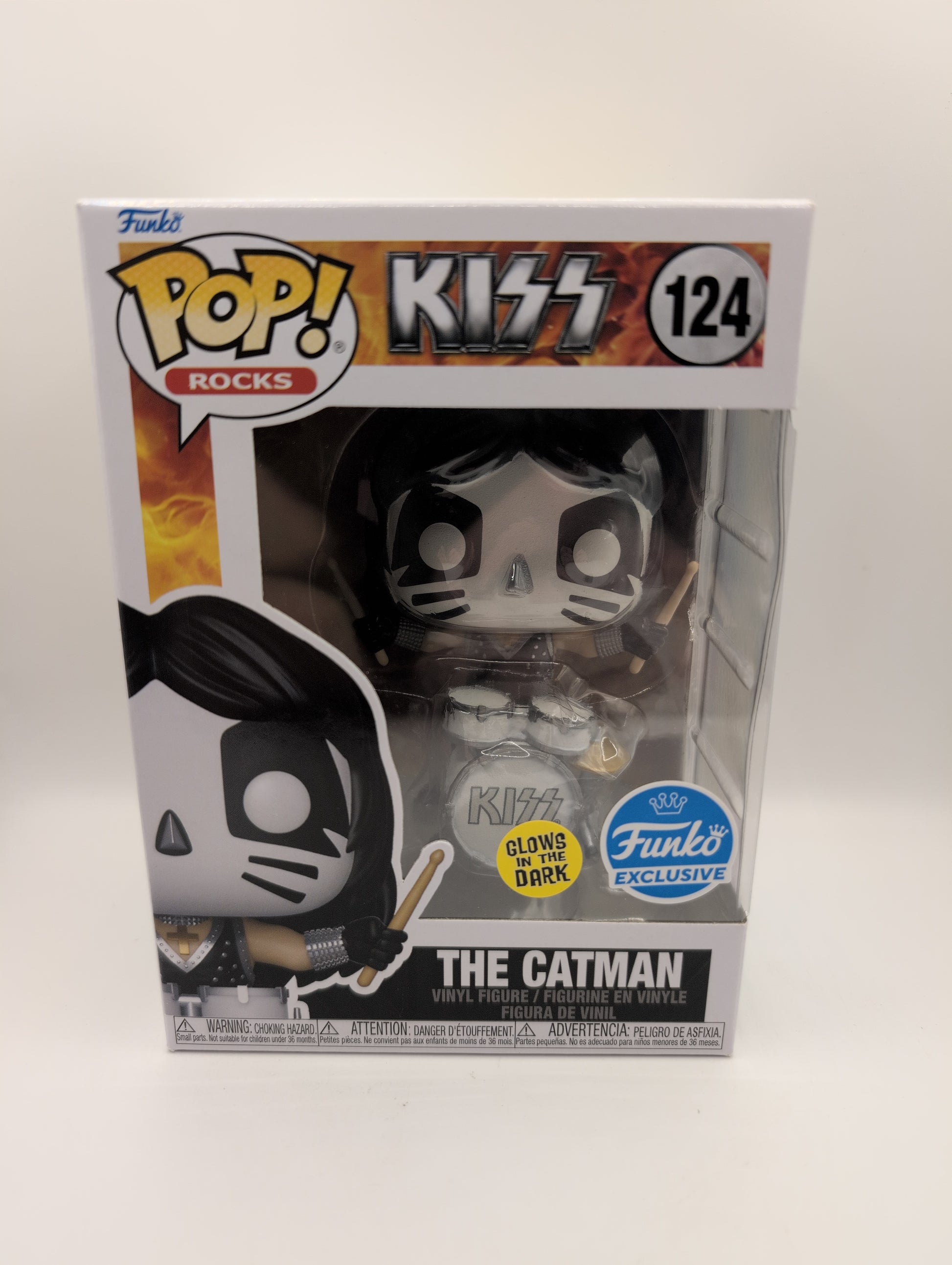 KISS, Funko Pop! #124, The Catman (Glow) | 2019, Vinyl Figure, Music, Drummer