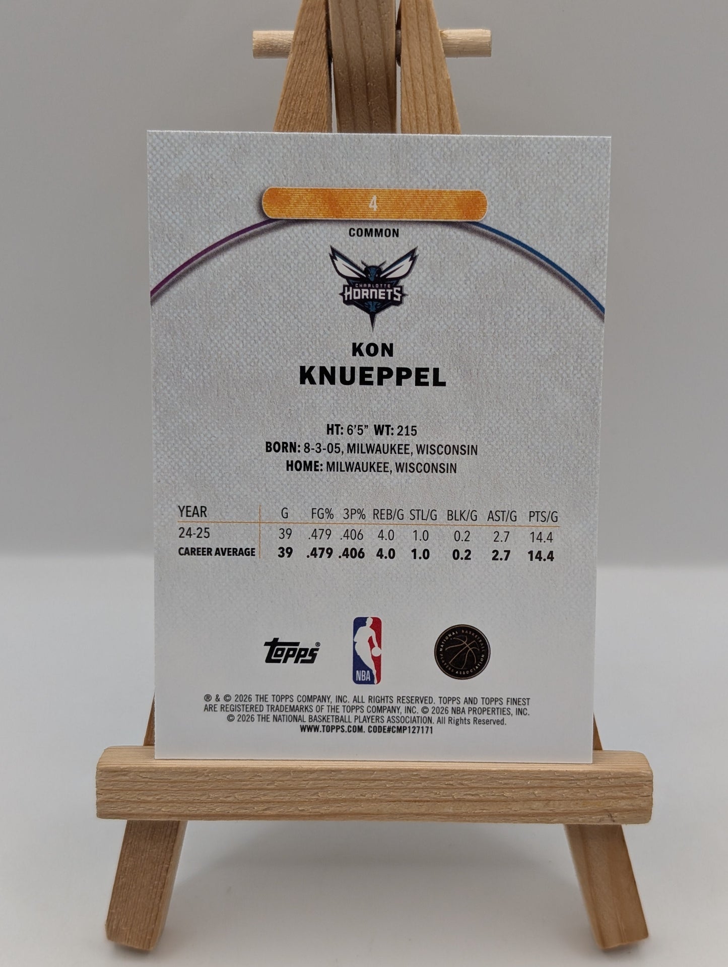 2025-26 Topps Finest - Common Kon Knueppel #4 Oil Spill Refractor (RC) FRENLY BRICKS - Open 7 Days