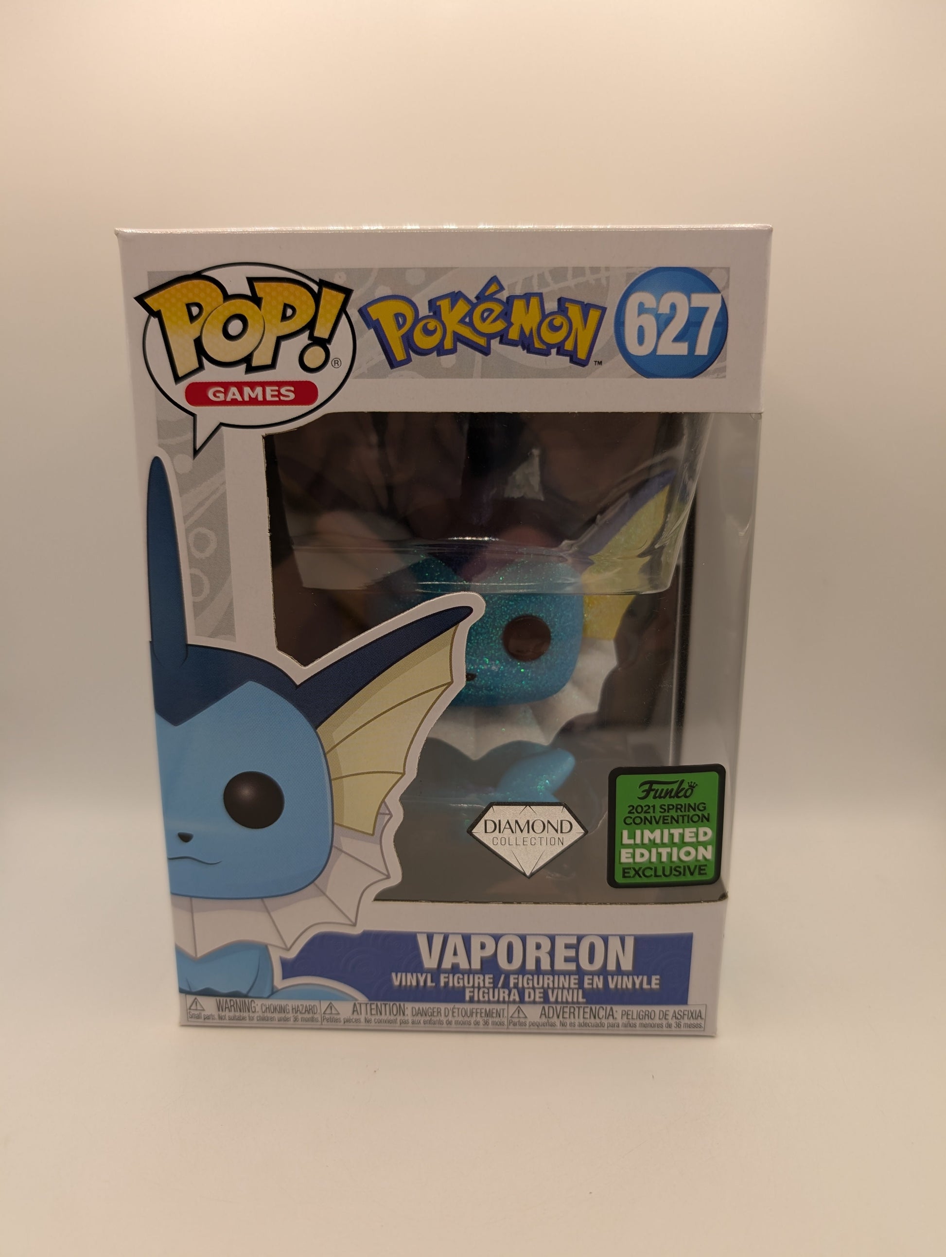 Funko Pop Vinyl Vaporeon Diamond 2021 Spring Convention Edition #627 FRENLY BRICKS - Open 7 Days