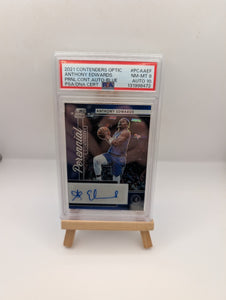 2021-22 Contenders Optic Perennial Contenders Autograph Blue Anthony Edwards /75 PSA 8