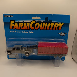 1/64 Farm Country Dually Pickup with Grain Trailer - new in package FRENLY BRICKS - Open 7 Days
