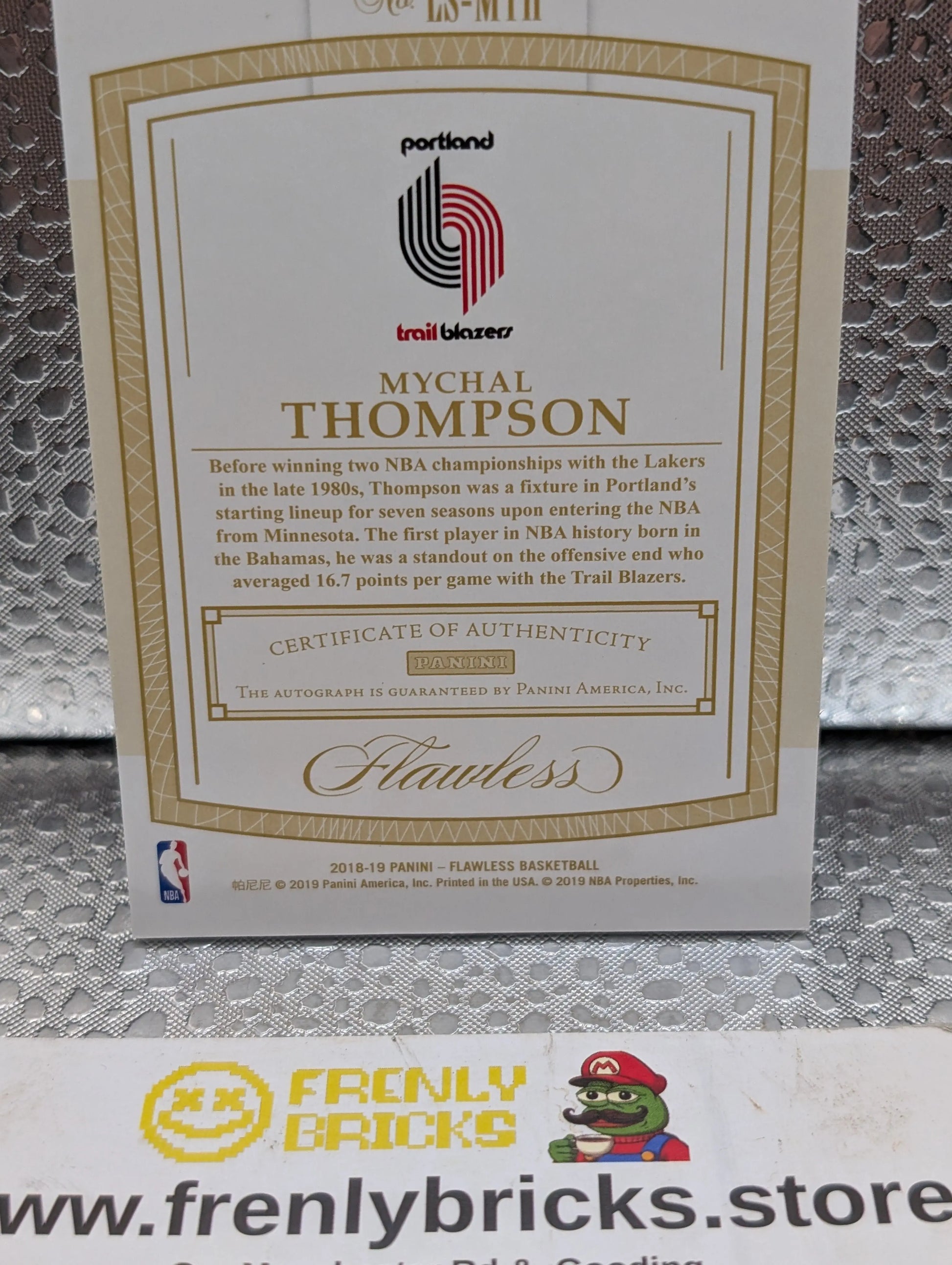 2018-19 Panini Flawless Mychal Thompson Auto /15 Legendary Scripts FRENLY BRICKS - Open 7 Days