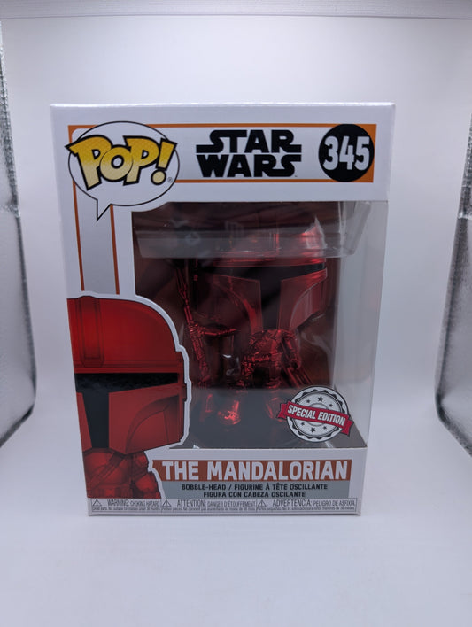 THE MANDALORIAN Star Wars Red Metallic Chrome Funko POP! #345 FRENLY BRICKS - Open 7 Days