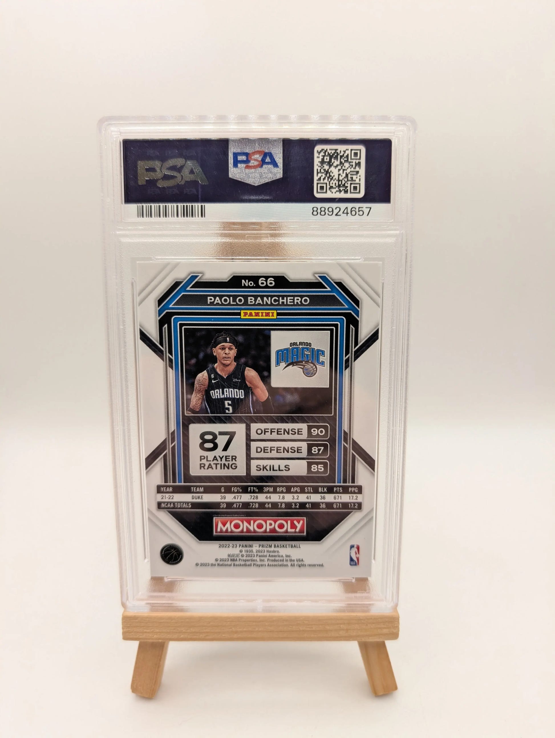 2022/23 Prizm Monopoly Rookie Signed PAOLO BANCHERO #66 Autograph PSA 10 FRENLY BRICKS - Open 7 Days image 3