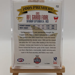 2005 AFL Sydney Swans Premiers Card Set Limited Edition FRENLY BRICKS - Open 7 Days