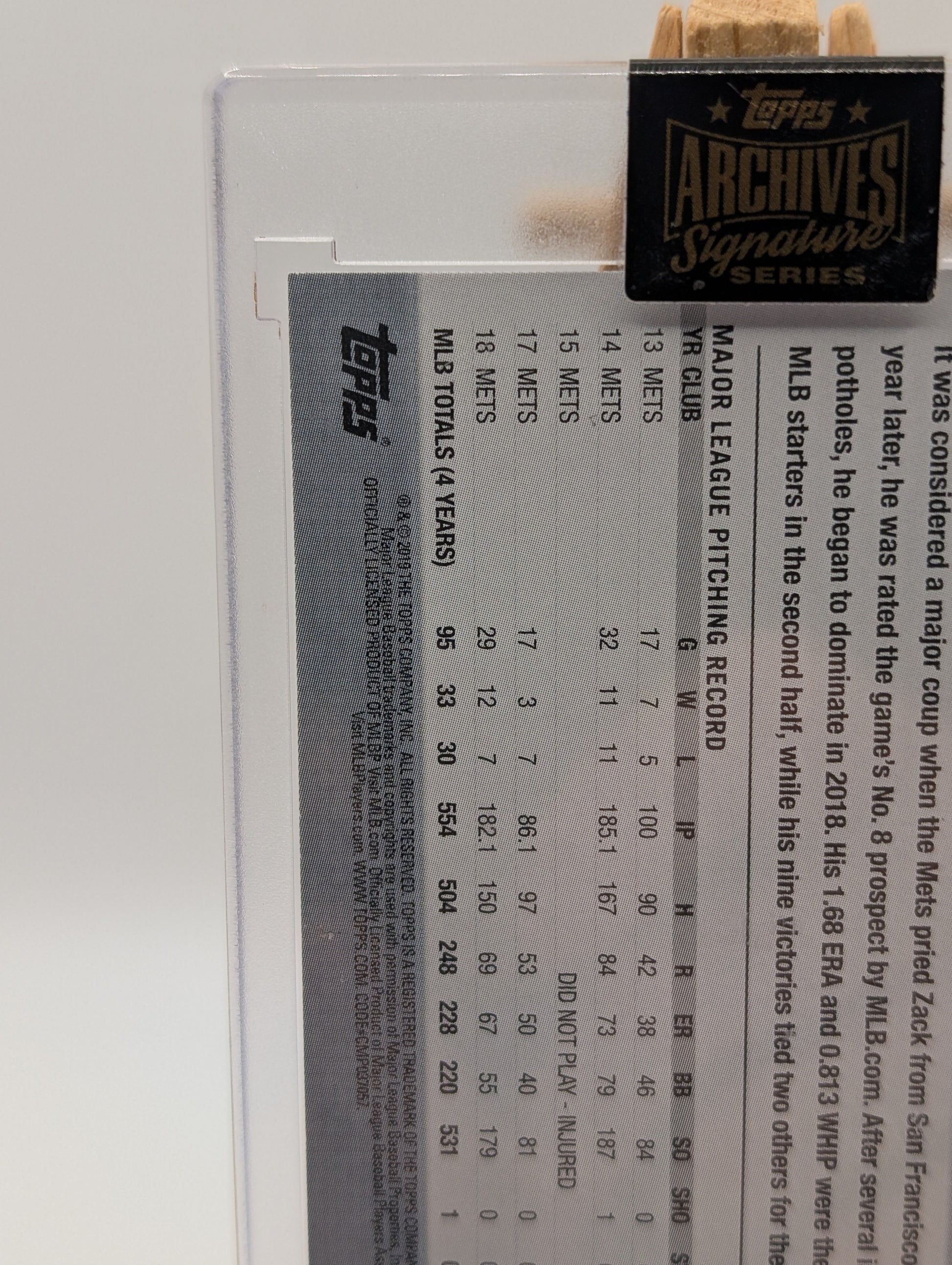 2023 Topps Archives Signature Series Zack Wheeler Auto /17 FRENLY BRICKS - Open 7 Days