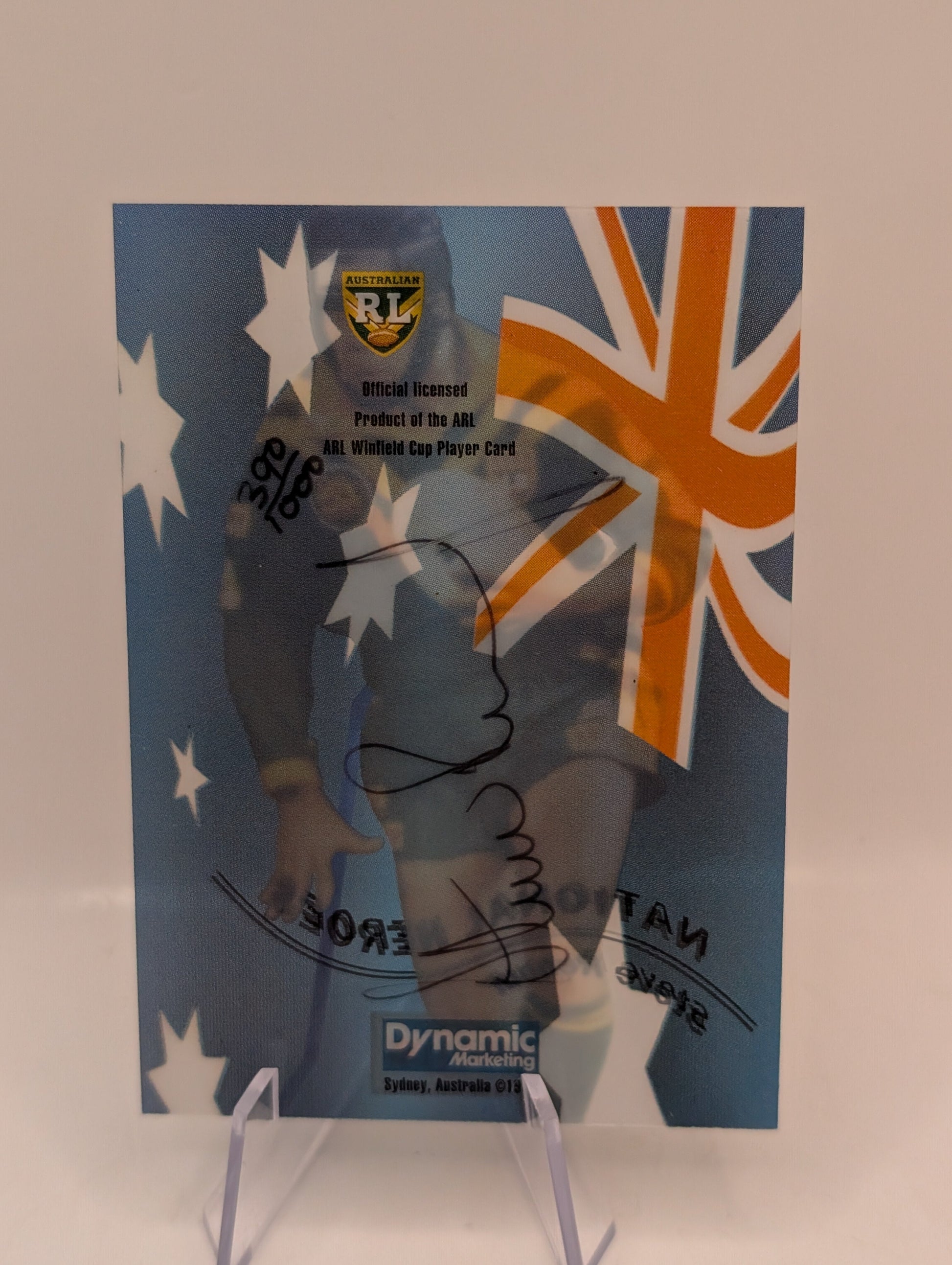 1996 Dynamic Rugby League National Heroes NH5 Steve Renouf Redemption/Auto/Cert FRENLY BRICKS - Open 7 Days