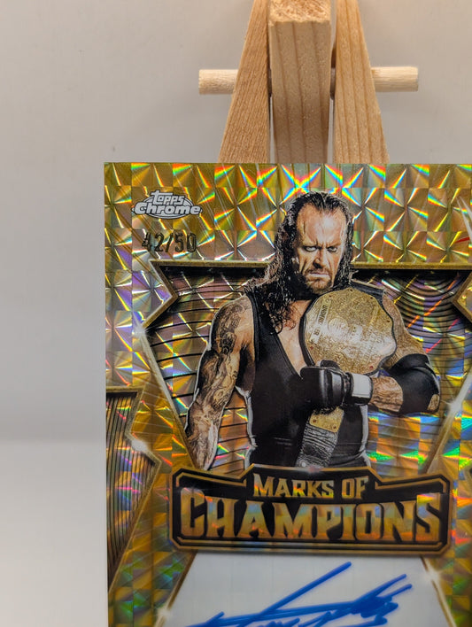 2026 Topps Chrome WWE UNDERTAKER Marks Of Champions Auto Autograph /50 FRENLY BRICKS - Open 7 Days