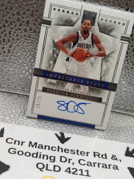 2022-23 Panini Impeccable Spencer Dinwiddie AUTO /75 FRENLY BRICKS - Open 7 Days