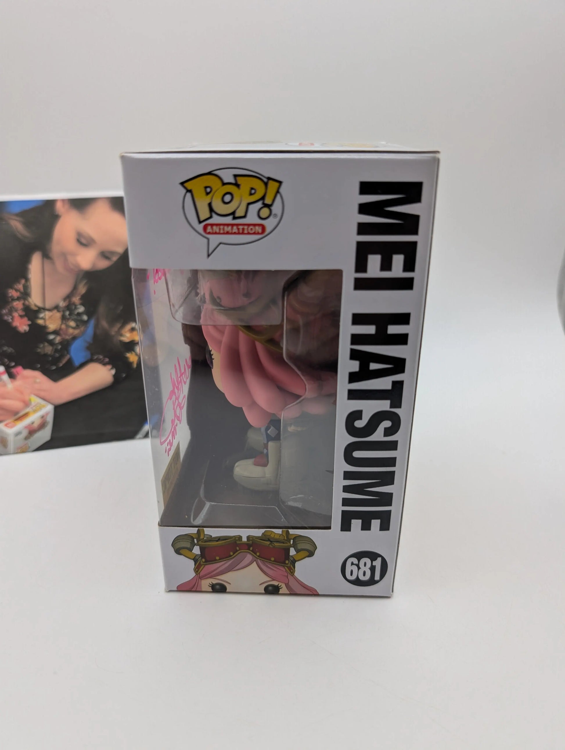 Funko Pop! Animation Signed My Hero Academia MEI HATSUME 681 Signed FRENLY BRICKS - Open 7 Days
