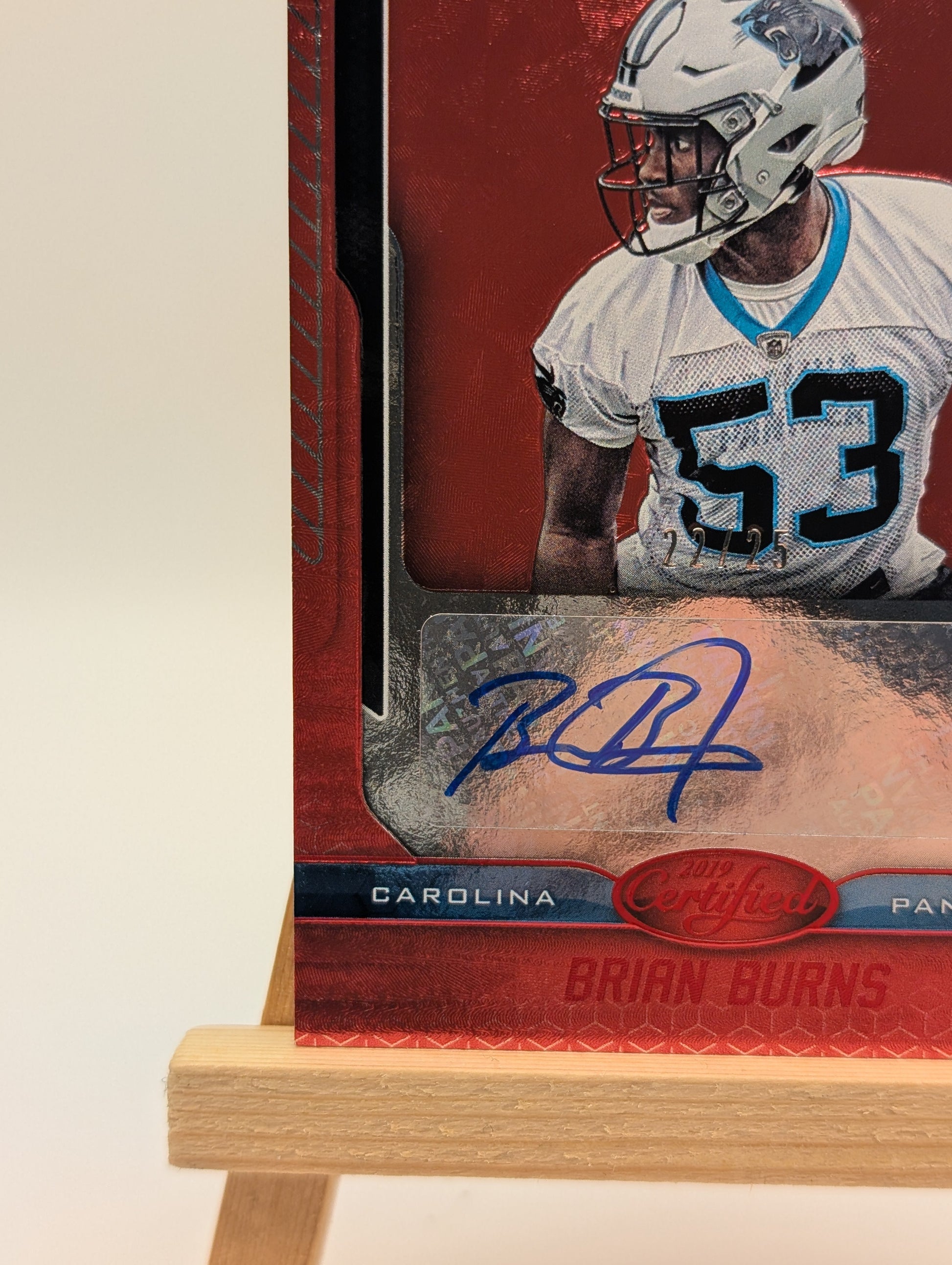 2019 Panini Certified Brian Burns Auto #/25 Rookie Autograph RC #139 Red FRENLY BRICKS - Open 7 Days