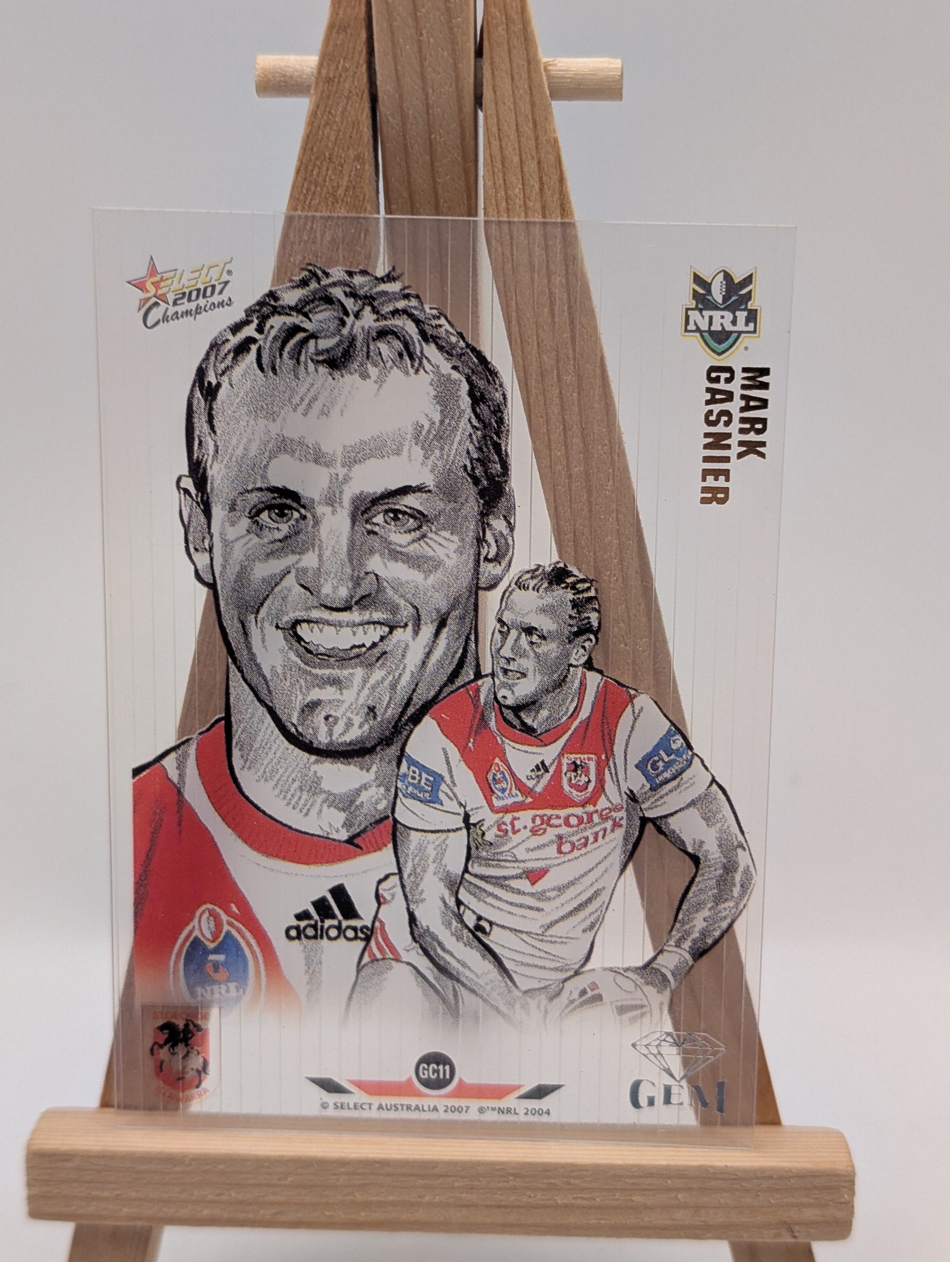 2007 NRL SELECT CHAMPIONS MARK GASNIER GEM ST GEORGE ILLAWARRA DRAGONS GC11 FRENLY BRICKS - Open 7 Days image 2