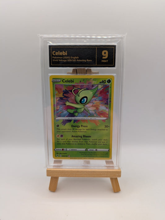 2020 POKEMON SWSH SWORD & SHIELD VIVID VOLTAGE #009 CELEBI 009/185 Graded 9 FRENLY BRICKS - Open 7 Days