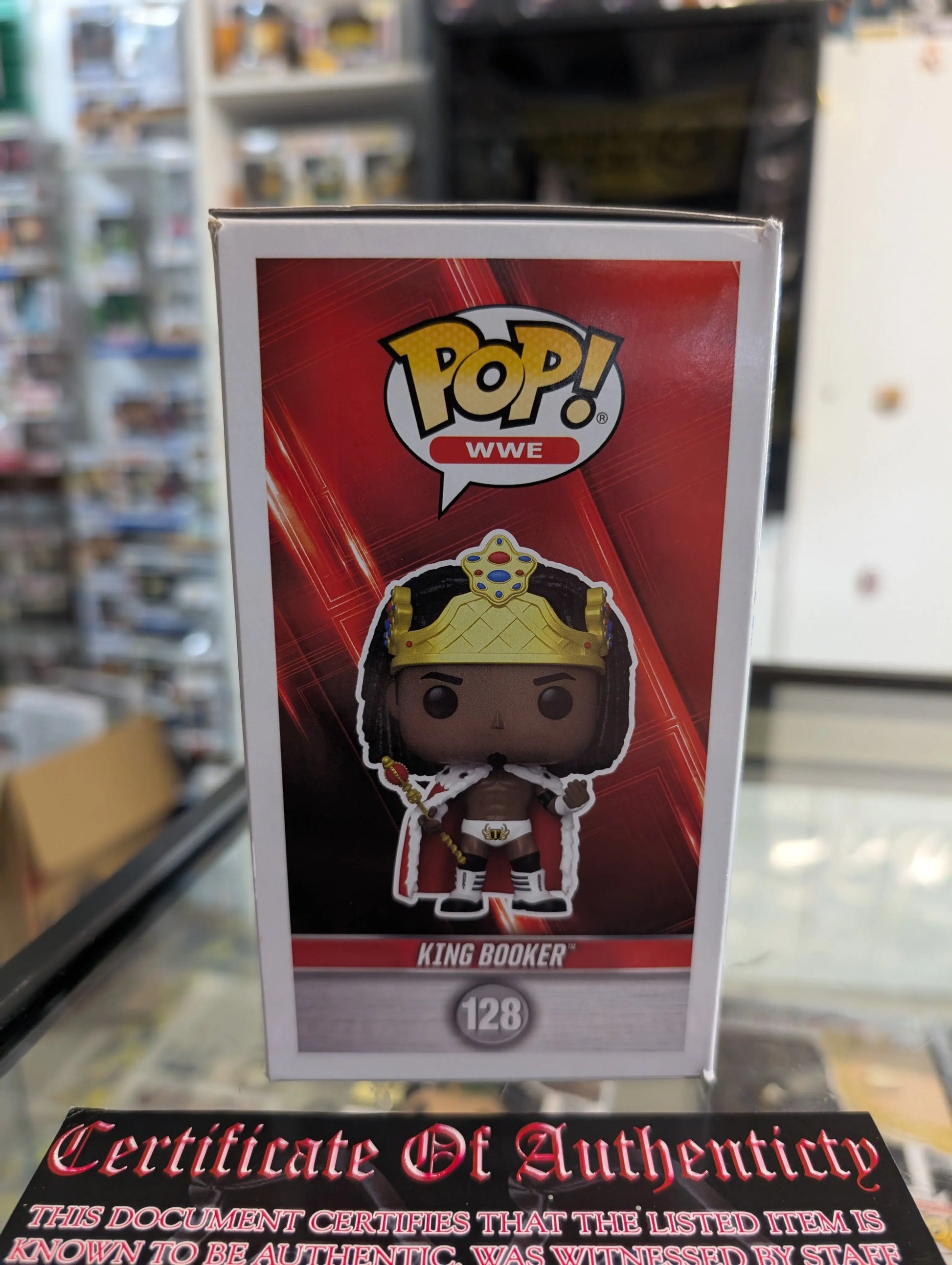 WWE - King Booker Pop! Vinyl Figure #128 signed with COA see pics FRENLY BRICKS - Open 7 Days