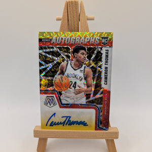 2021-22 Panini Mosaic Autos Choice Red & Yellow Fusion CAMERON THOMAS