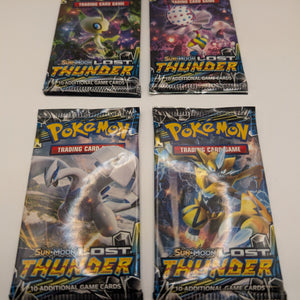 Pokemon 4x S&M Lost Thunder Booster Packs Factory Sealed - All 4 Art Sets! FRENLY BRICKS - Open 7 Days
