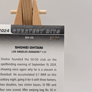2025 Topps Series 1 Greatest Hits Shohei Ohtani #GH25 50/50 Green Foil /99 MVP