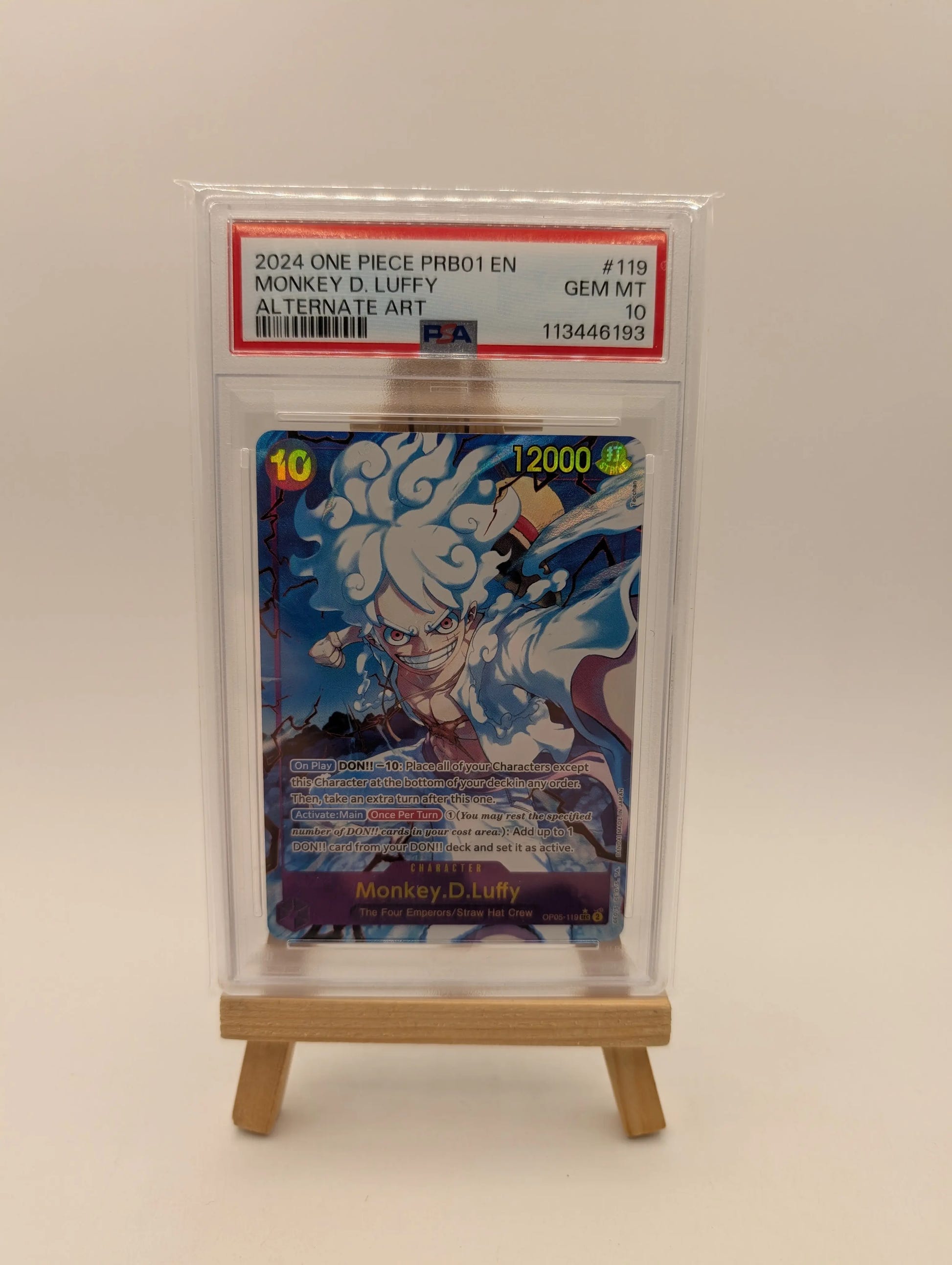 Monkey.D.Luffy (OP05-119) (Alternate Art) OP05-PRB01 PSA 10 FRENLY BRICKS - Open 7 Days image 1